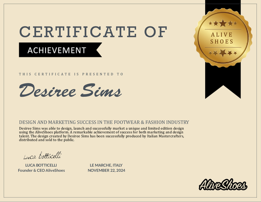 Certificate From Aliveshoes