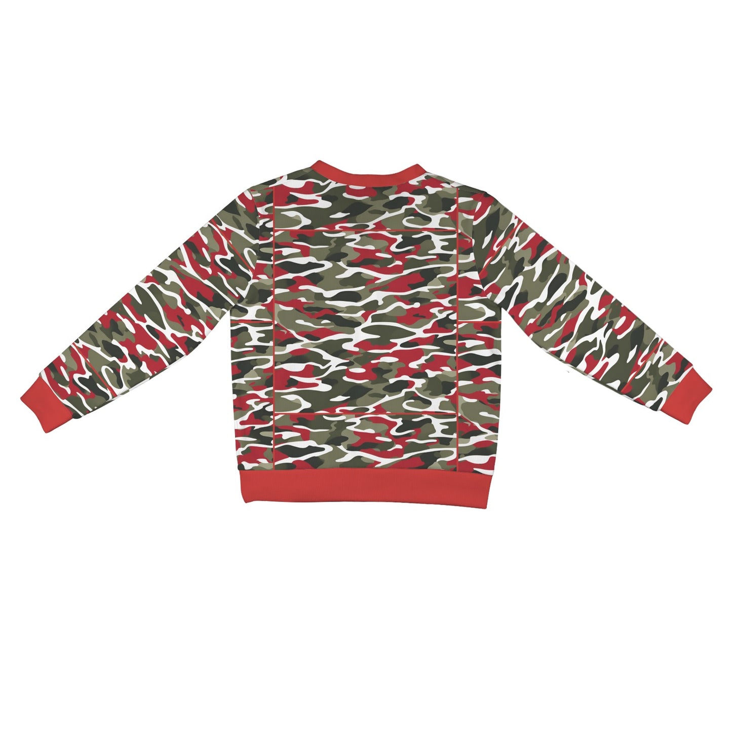 R&RH Womens camoflage and Red Designer Sweater