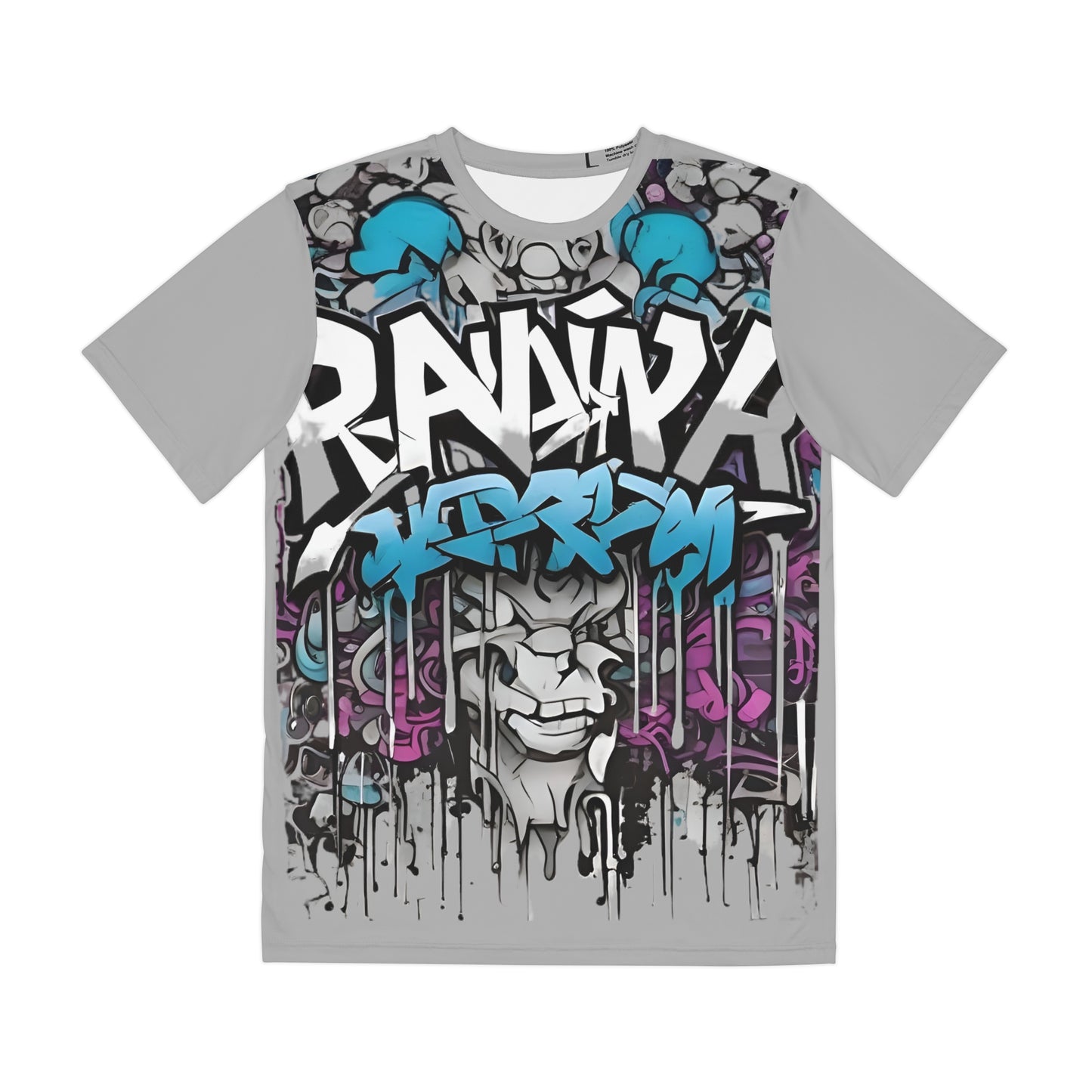 Men's Graffiti-style Gray T-shirt