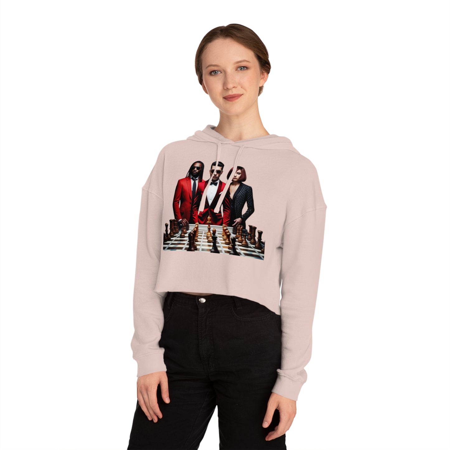 R&RH Chess Women’s Cropped Hooded Sweatshirt