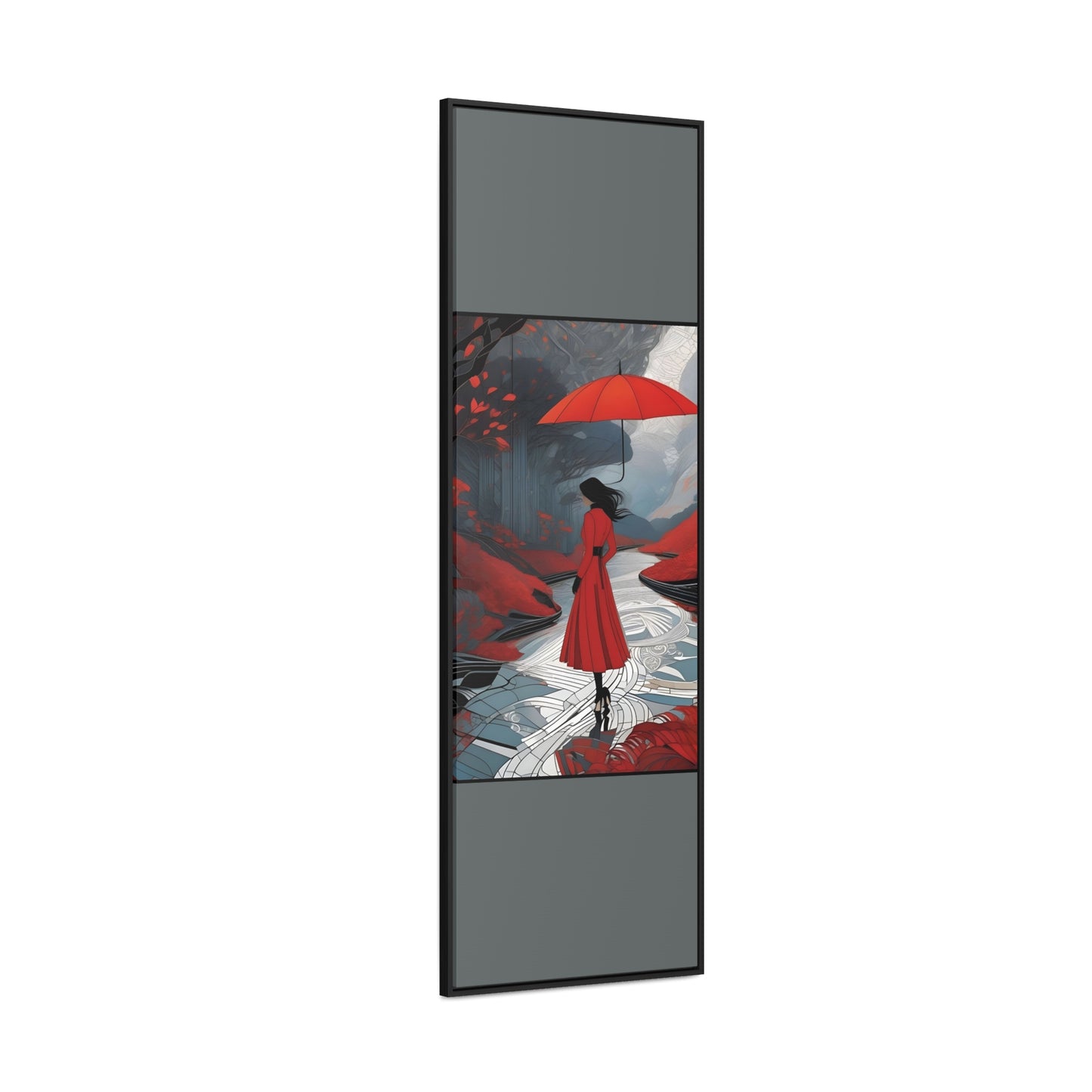 R&RH Red Umbrella Art Canvas Wrap - Elegant Wall Decor for Home