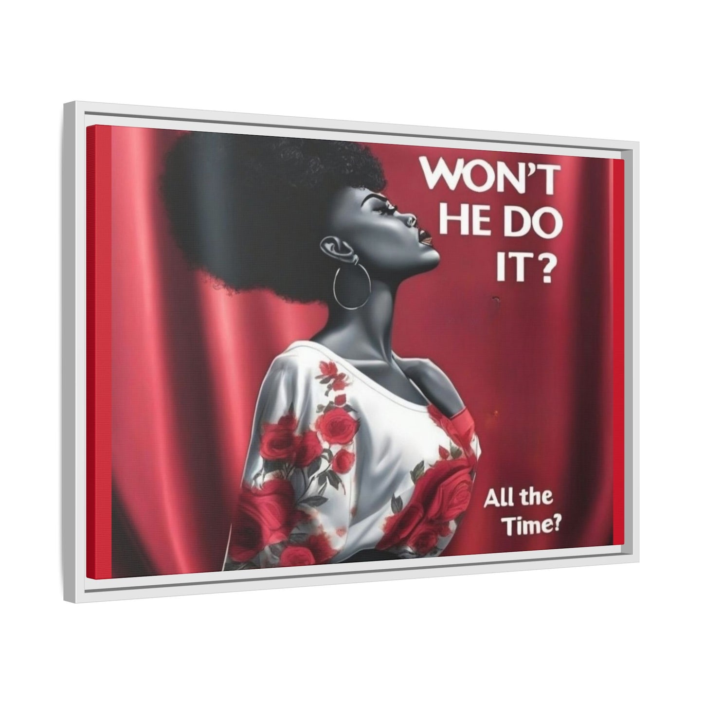 R&RH Inspirational Framed Canvas Art - "Won't He Do It?"