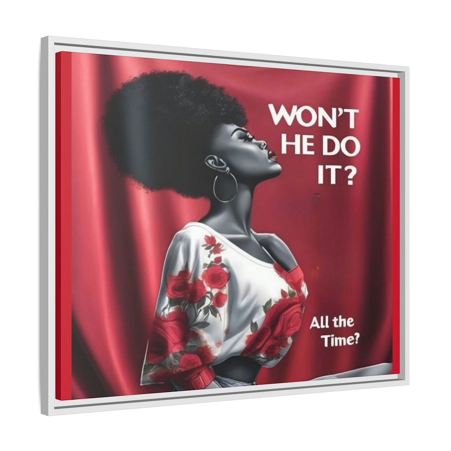 R&RH Inspirational Framed Canvas Art - "Won't He Do It?"