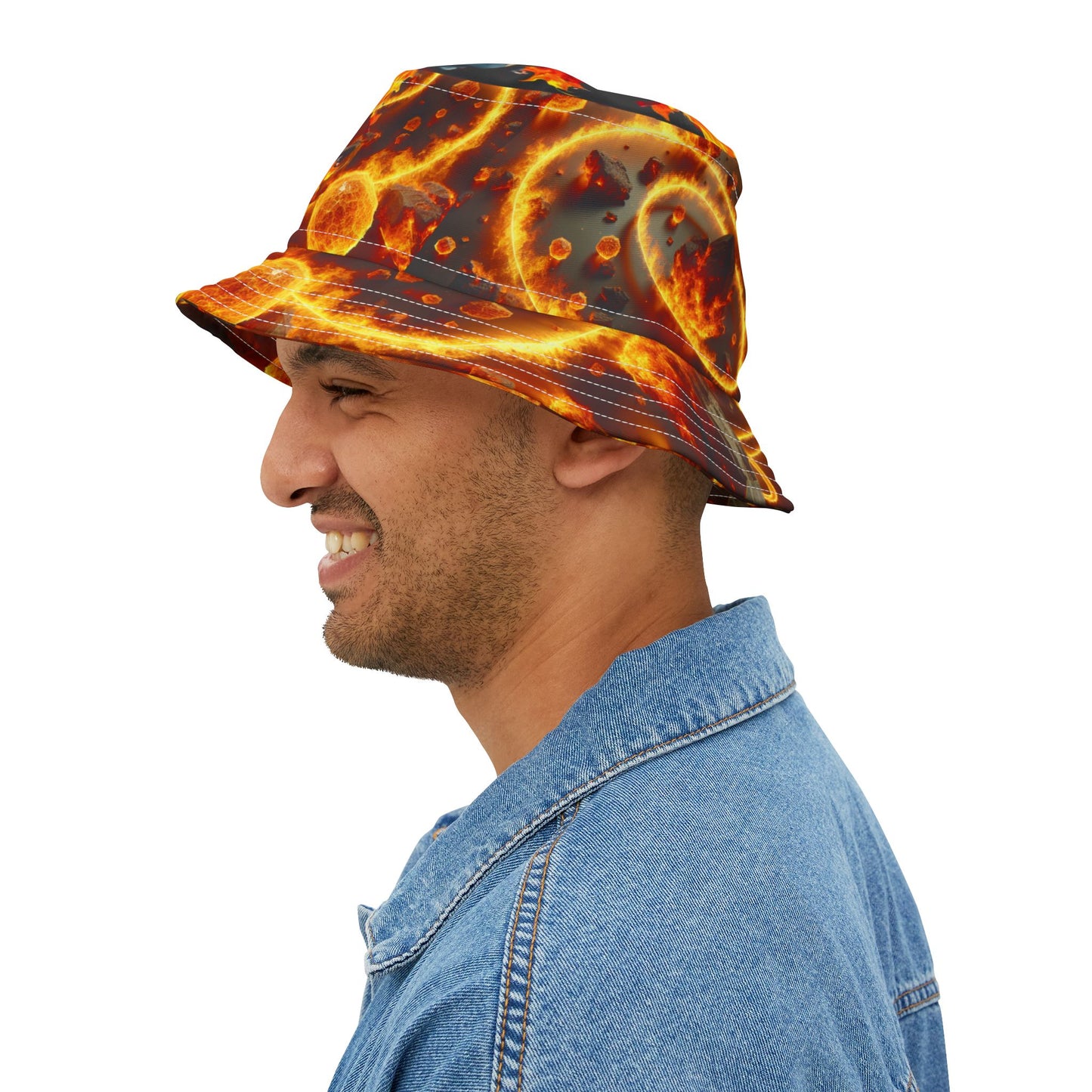 R&RH Bold 'Feel the Courage' Flame Bucket Hat - Stylish & Motivational Accessory