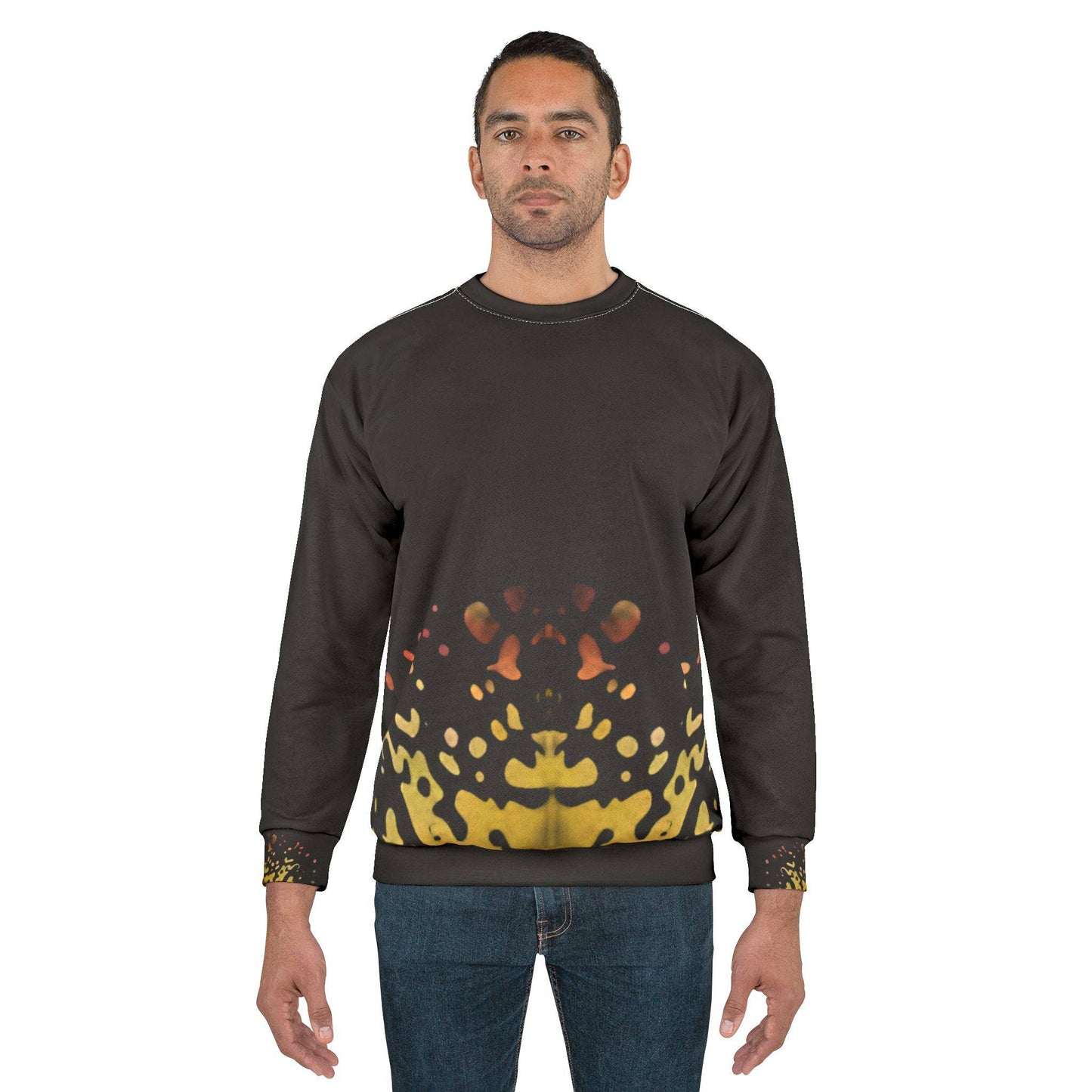 R&RH Abstract Art Unisex Black Sweatshirt - Unique Modern Design