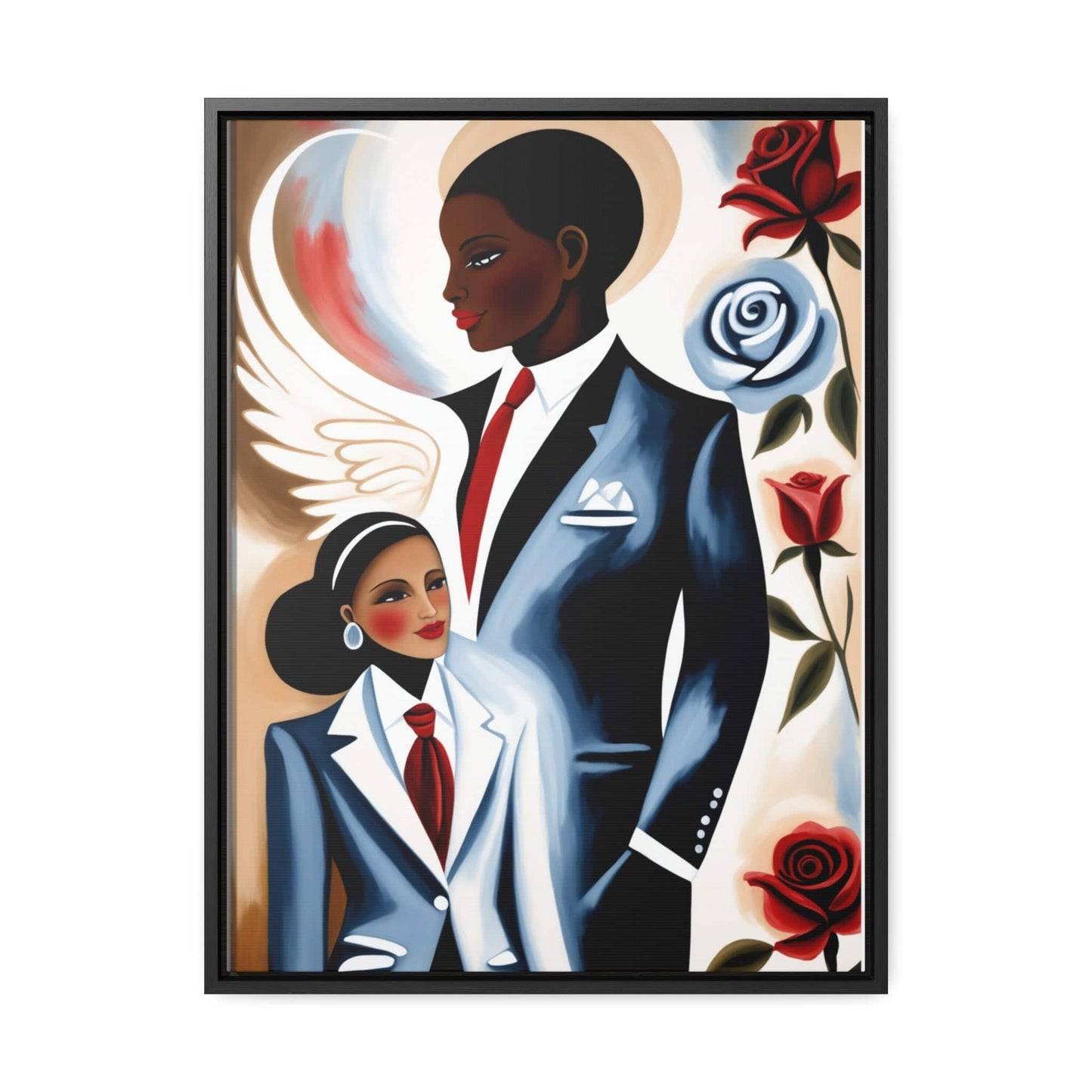 R&RH Angels Smile Among Us Canvas Portrait Elegant Family Portrait Canvas Wrap - Inspirational Decor for Home or Office