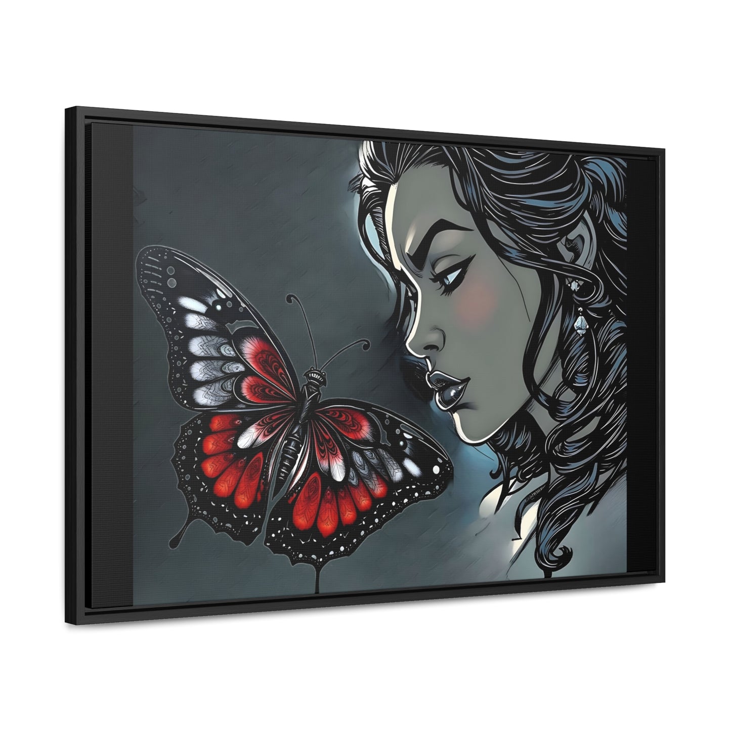 R&RH Black Butterfly Dream Canvas Art - Horizontal Frame - Modern Wall Decor