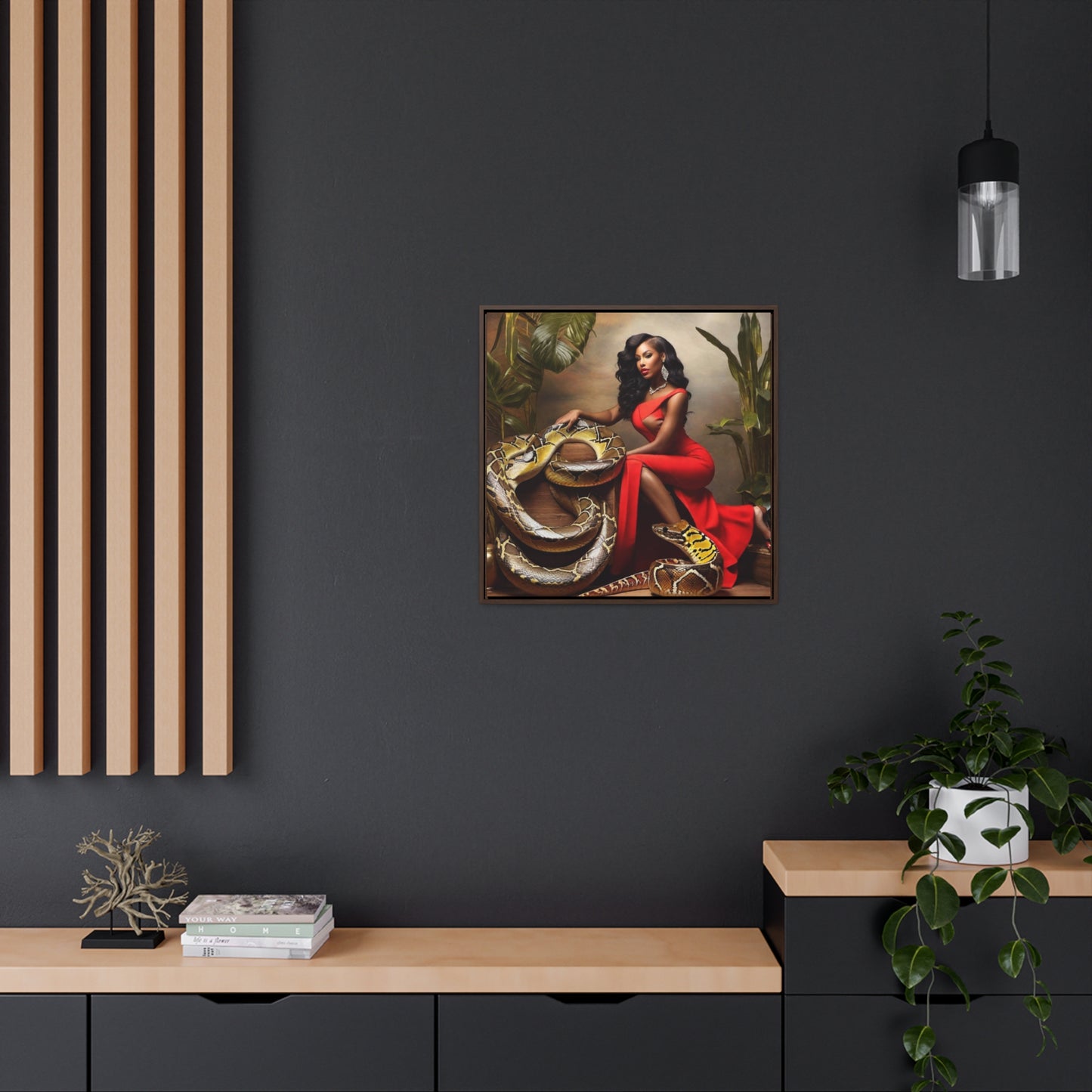 R&RH Elegant Snake Art Canvas Wrap - Bold Décor for Exotic Style