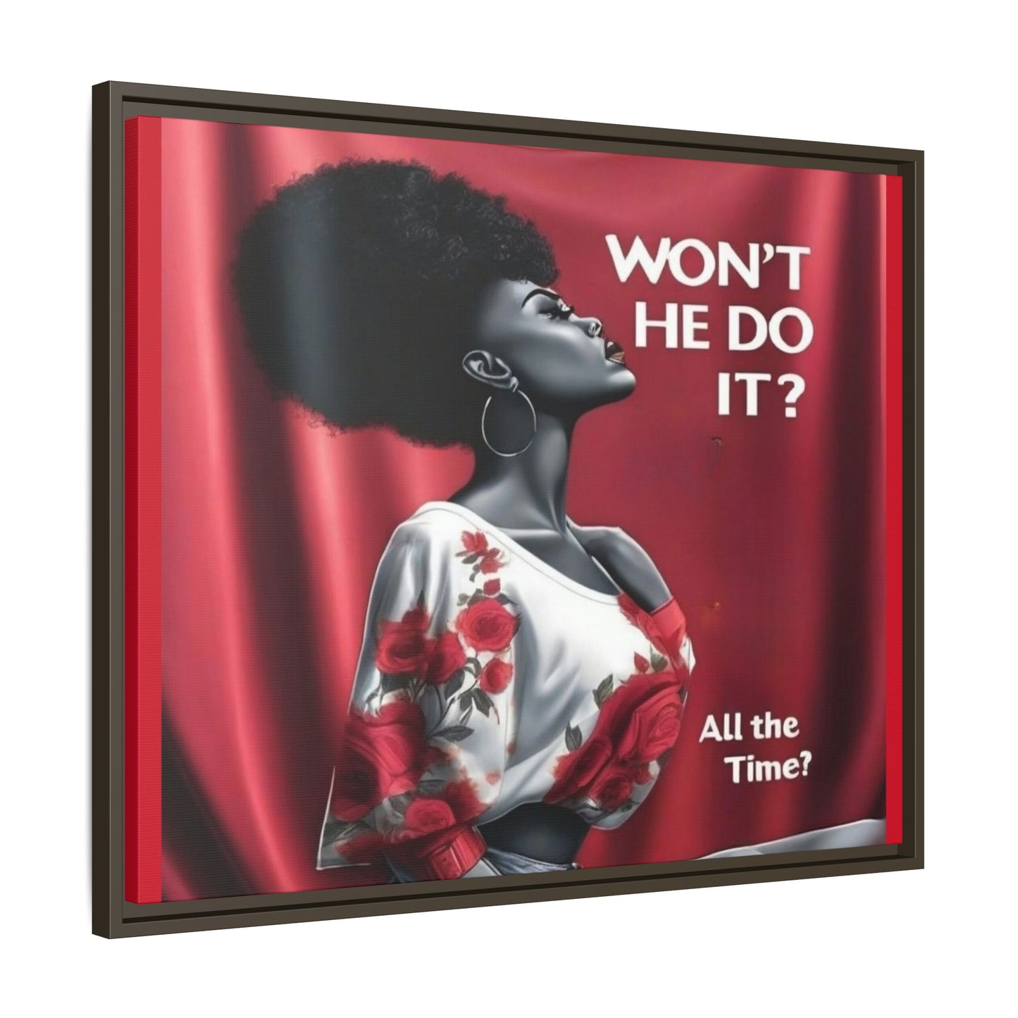 R&RH Inspirational Framed Canvas Art - "Won't He Do It?"