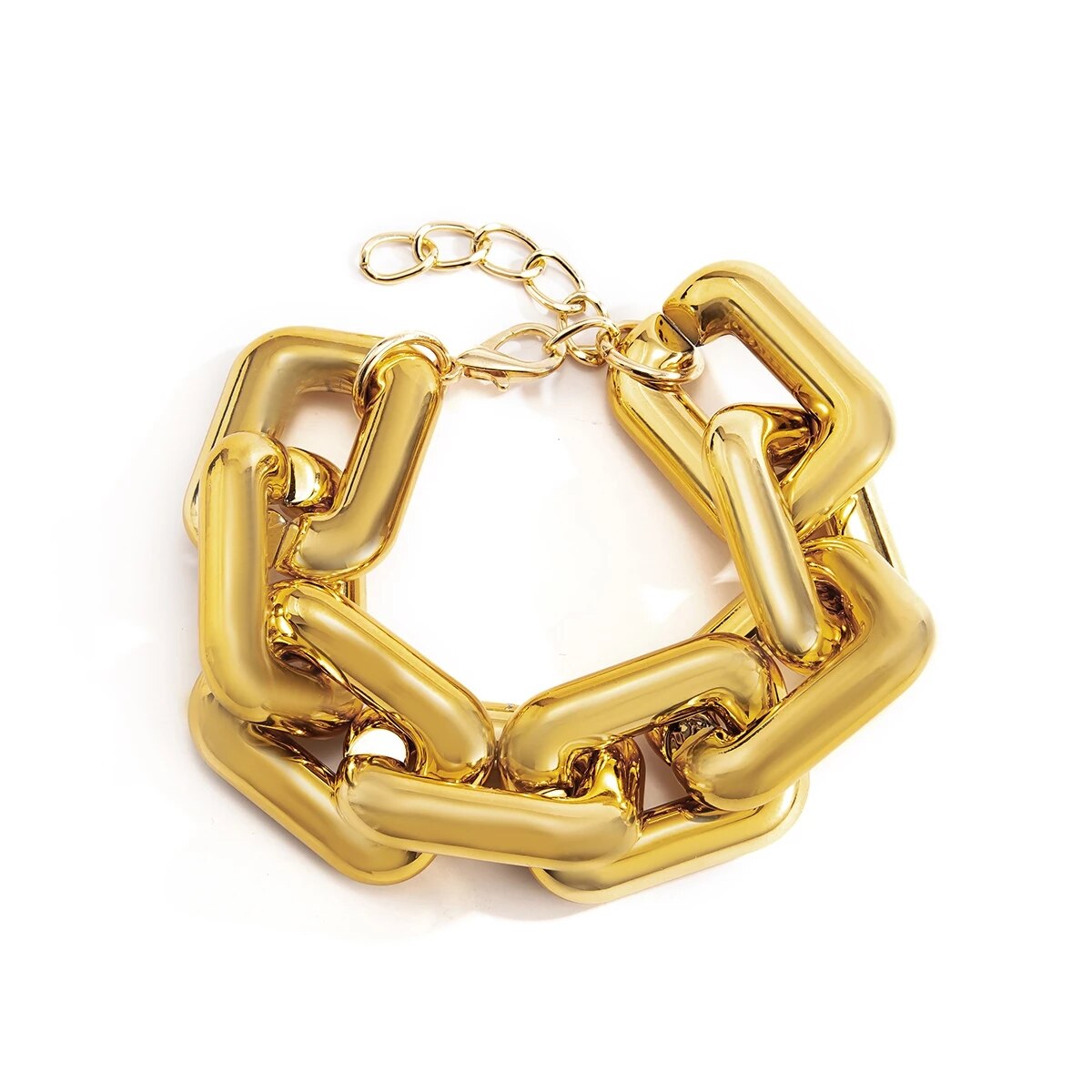 Jewelry Simple Geometric Hollow Retro Bracelet For Women Punk Square Thick Chain Tassel Bracelet