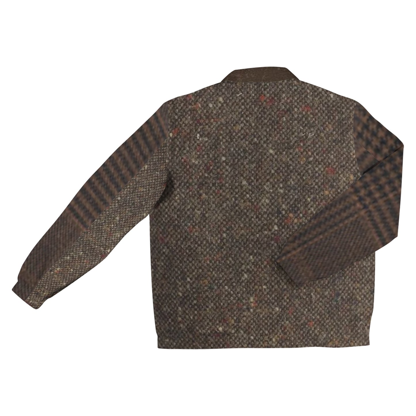 R&RH Men's Brown Tweed Look Turn-Down Collar Jacket