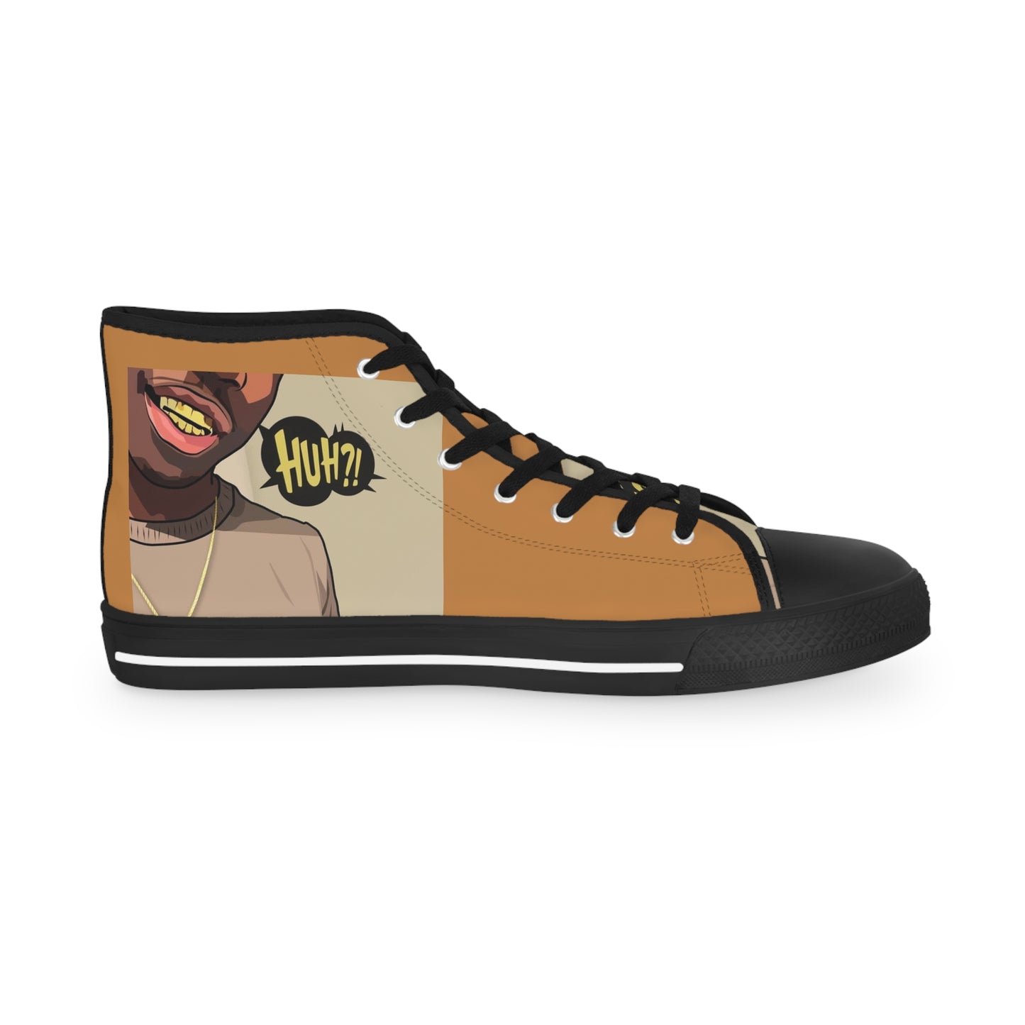 R_RH Tan and brown Huh Men's High Top Sneakers