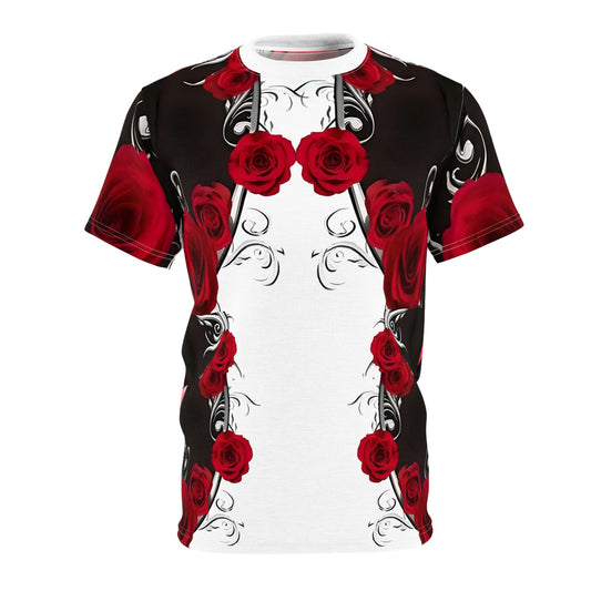 R&RH Floral Unisex Cut & Sew Tee - Roses Design for Everyday Style