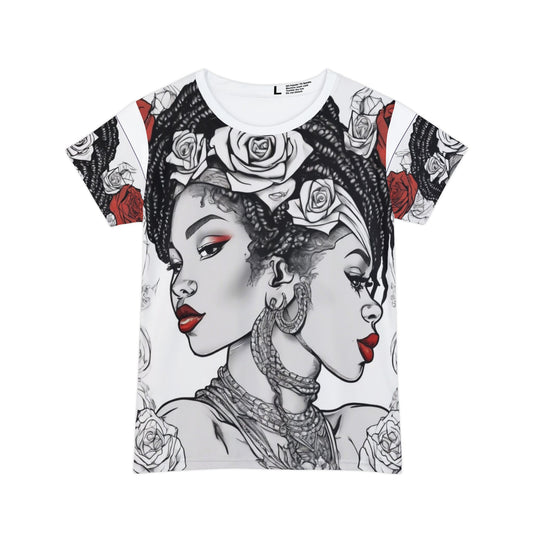 R&RH Stylish Floral Women's Short Sleeve White Shirt - Elegant Design for Everyday Wear