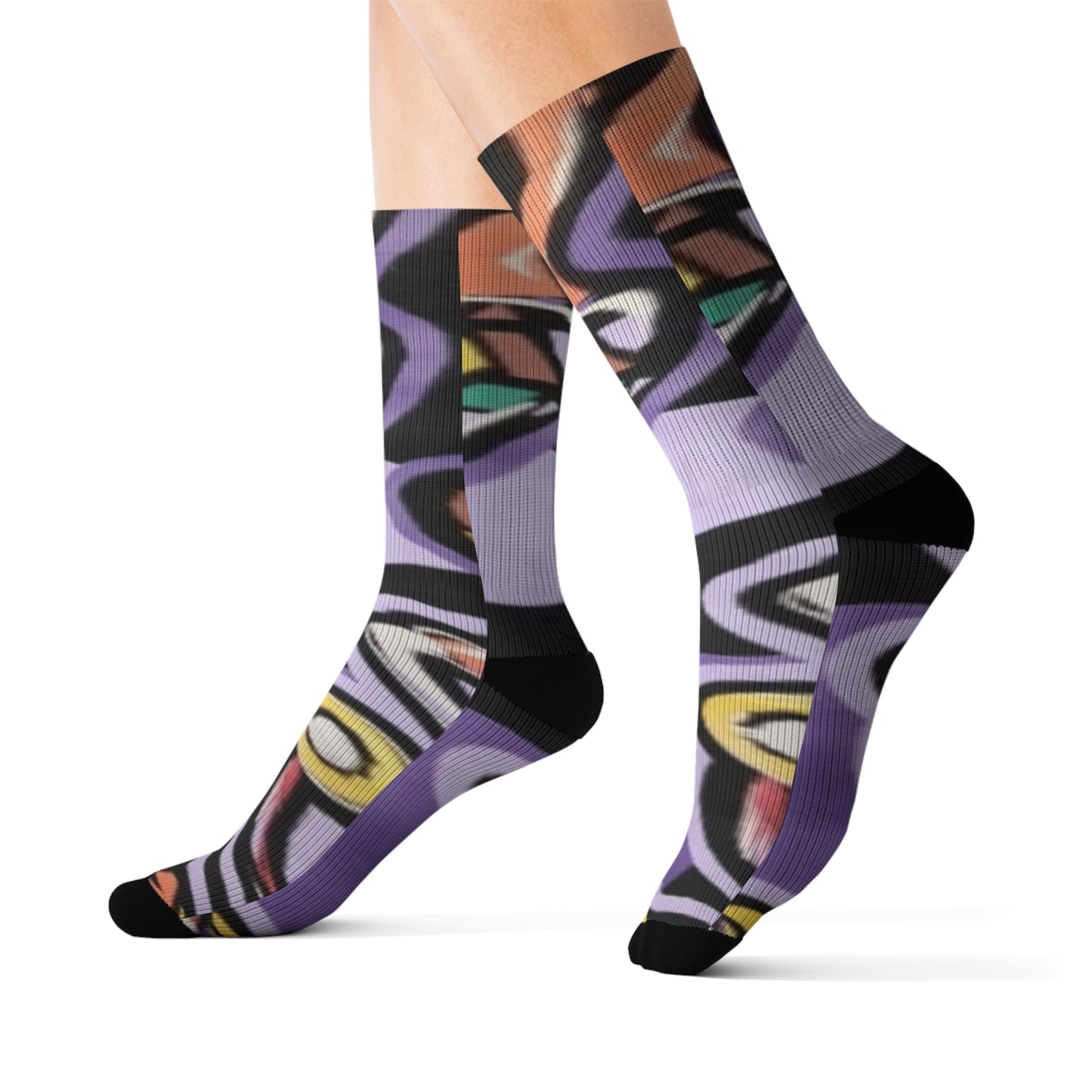 R&RH Purple Abstract Sublimation Socks