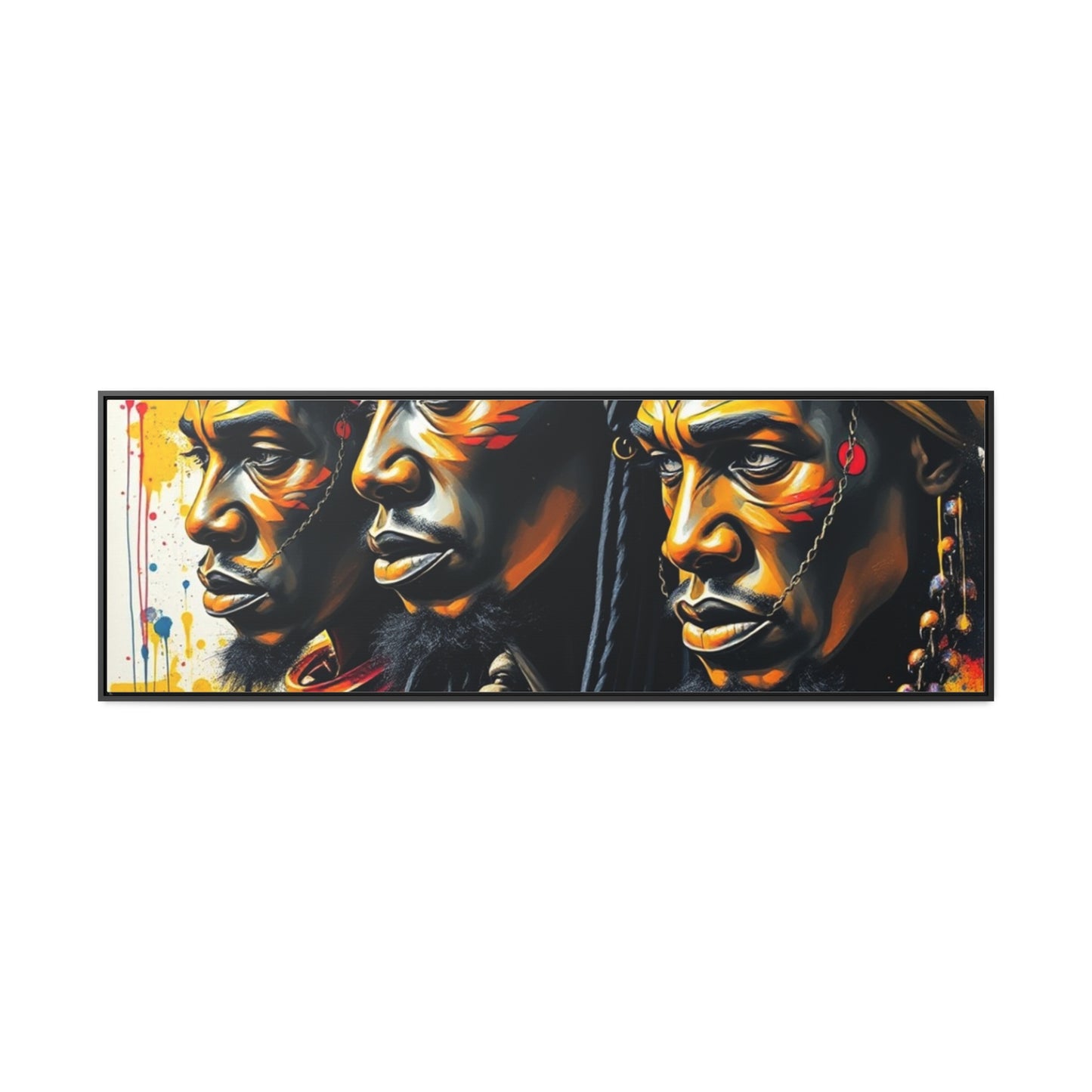 R&RH Cultural Heritage Canvas Wrap - Vibrant Art of Three Warriors