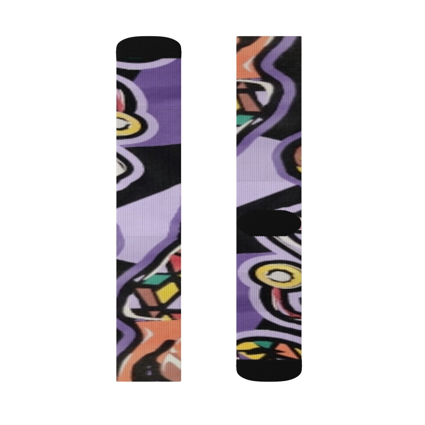 R&RH Purple Abstract Sublimation Socks