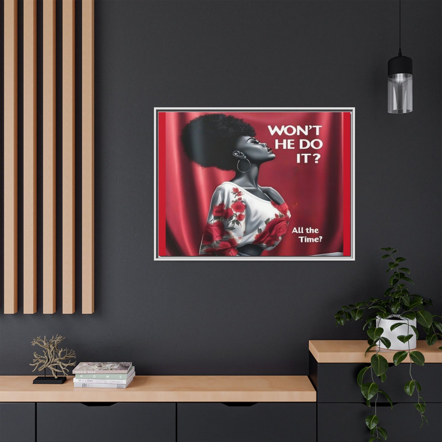 R&RH Inspirational Framed Canvas Art - "Won't He Do It?"