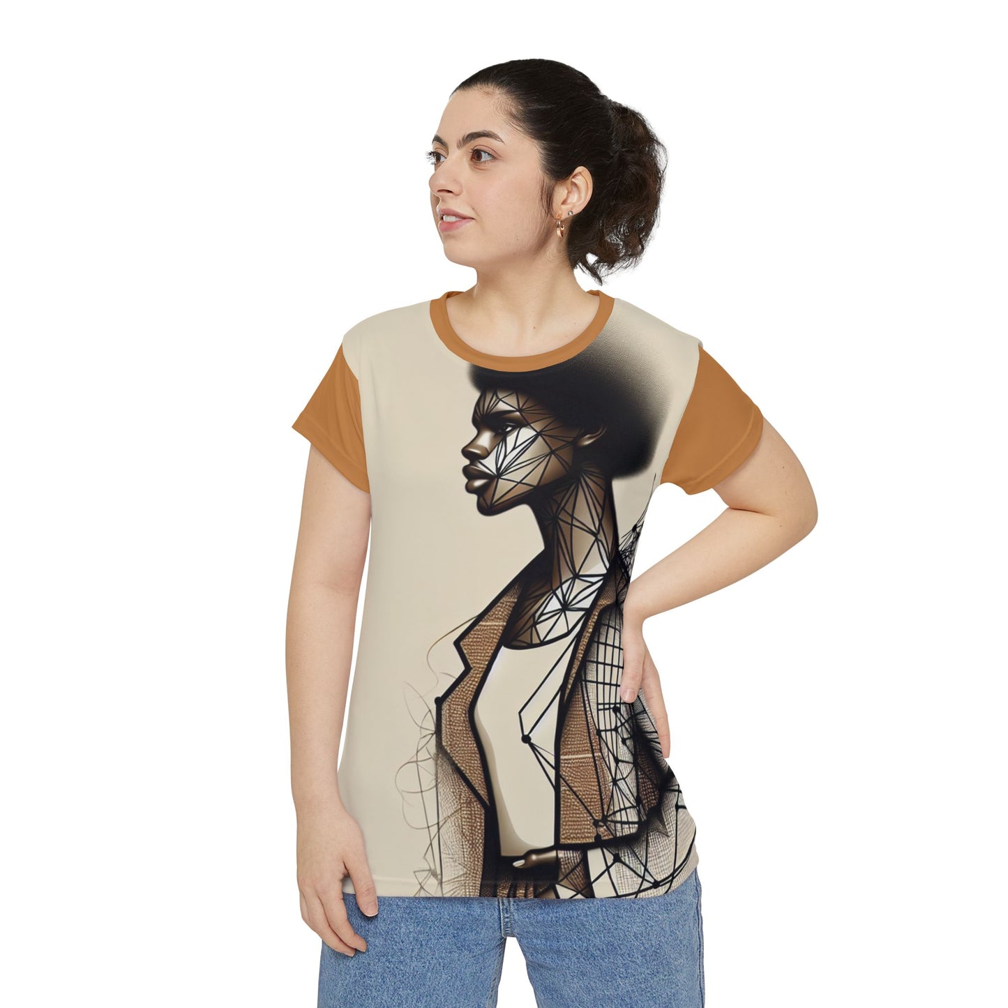 R&RH Ladies Light Brown Women's Short Sleeve T-shirt