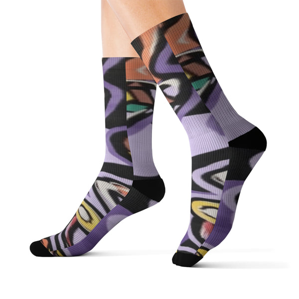 R&RH Purple Abstract Sublimation Socks