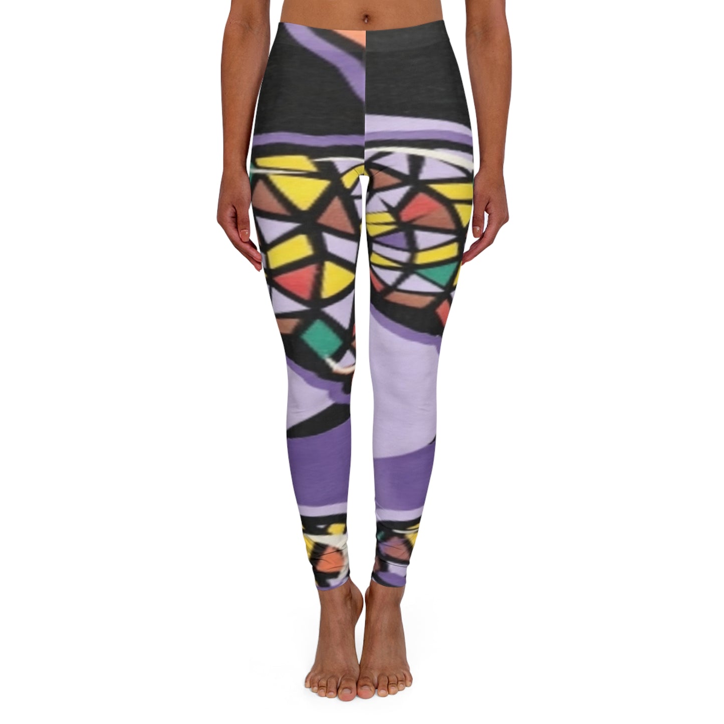 R&RH Women's Purple Abstract Spandex Leggings