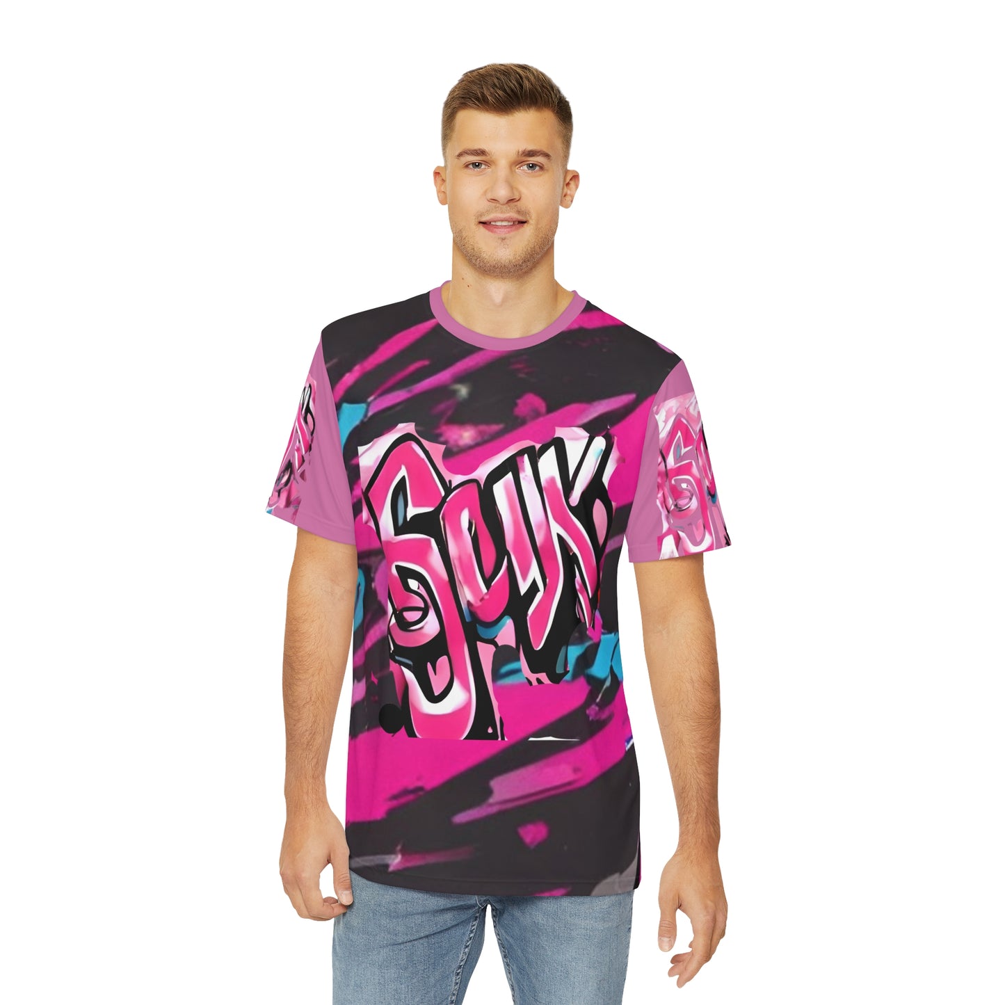 Pink R&RH Graffiti-Like T-shirt