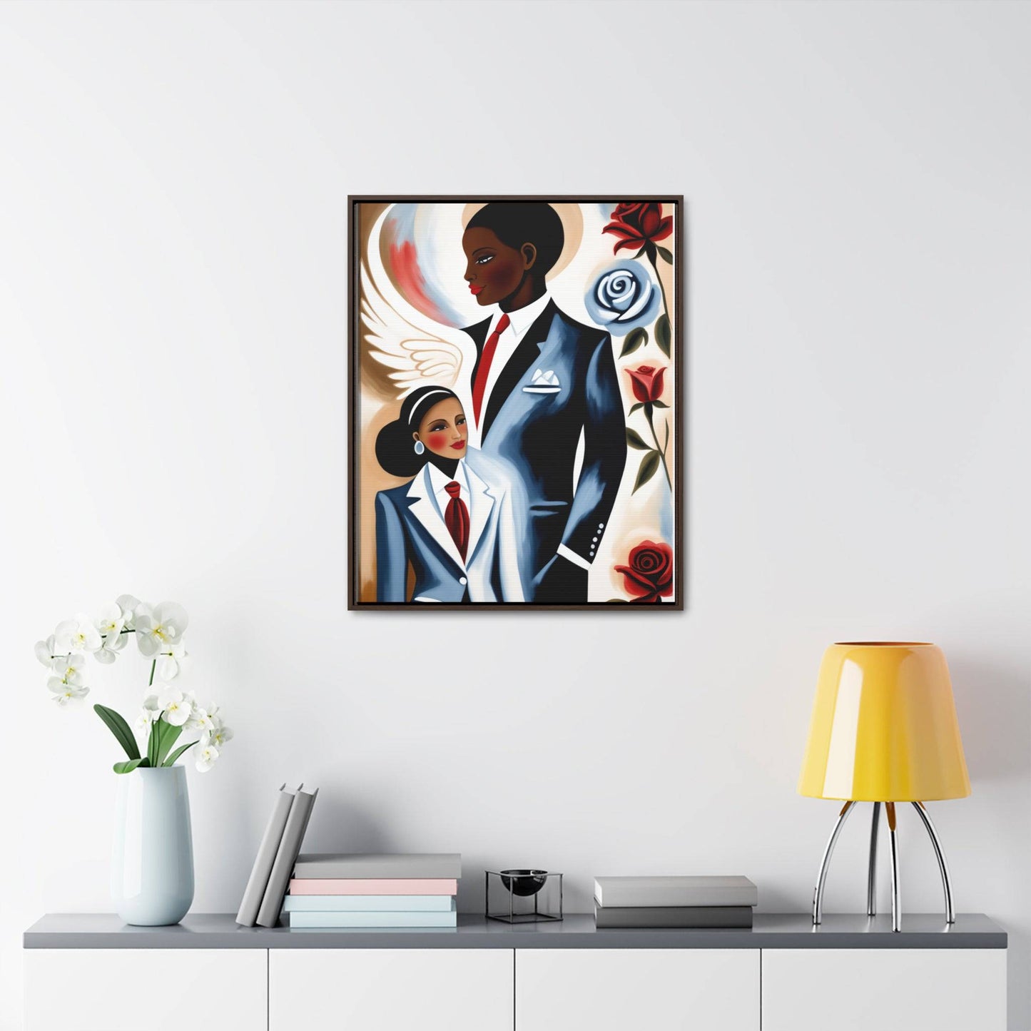 R&RH Angels Smile Among Us Canvas Portrait Elegant Family Portrait Canvas Wrap - Inspirational Decor for Home or Office