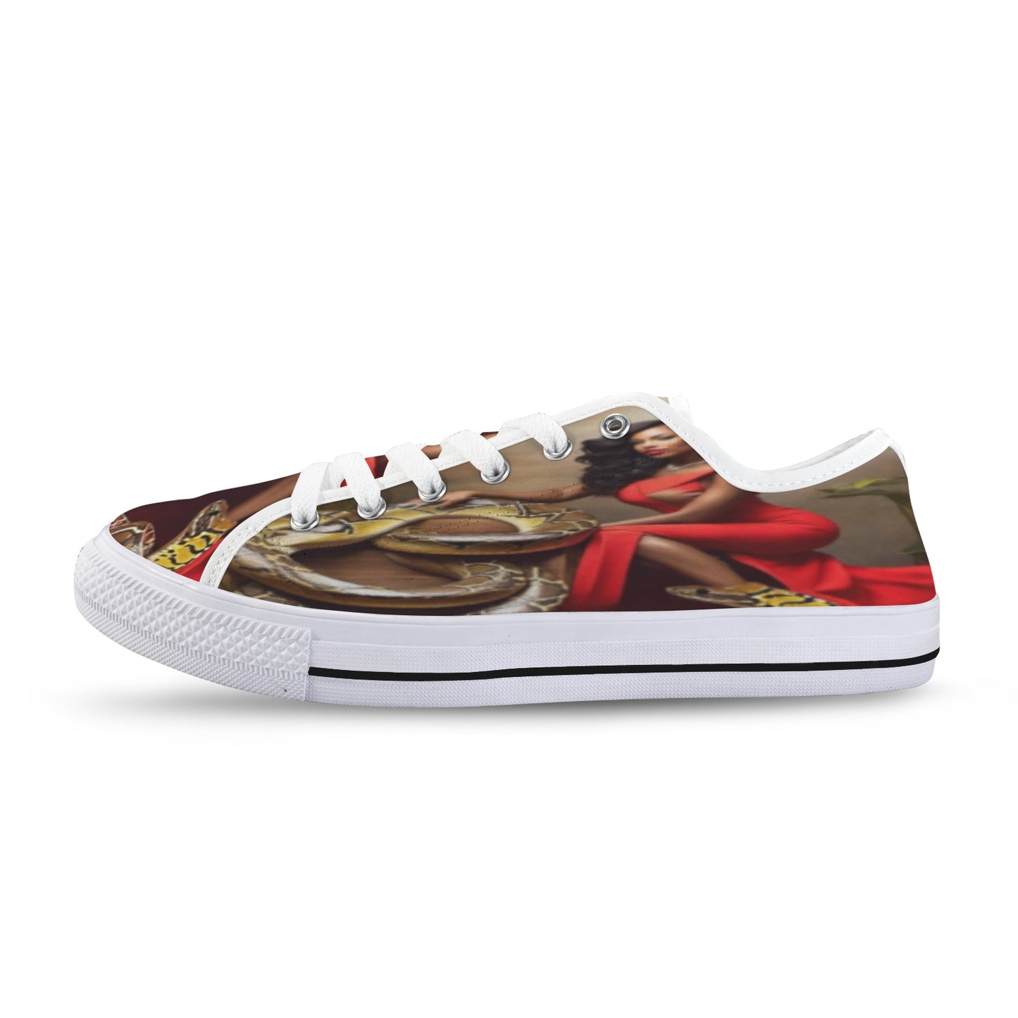 R&RH LuiiLoviie Womens Red Caricature Low Top Sneaker