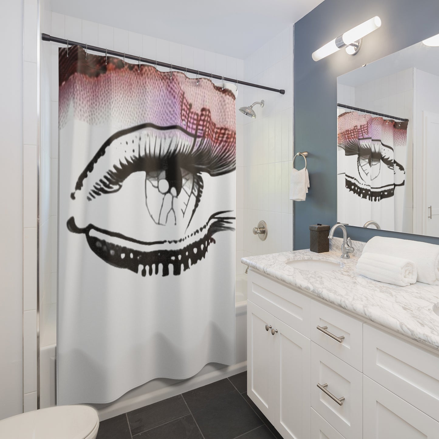 R&RH Modern Chic Eye Art Shower Curtain - Stylish Bathroom Decor