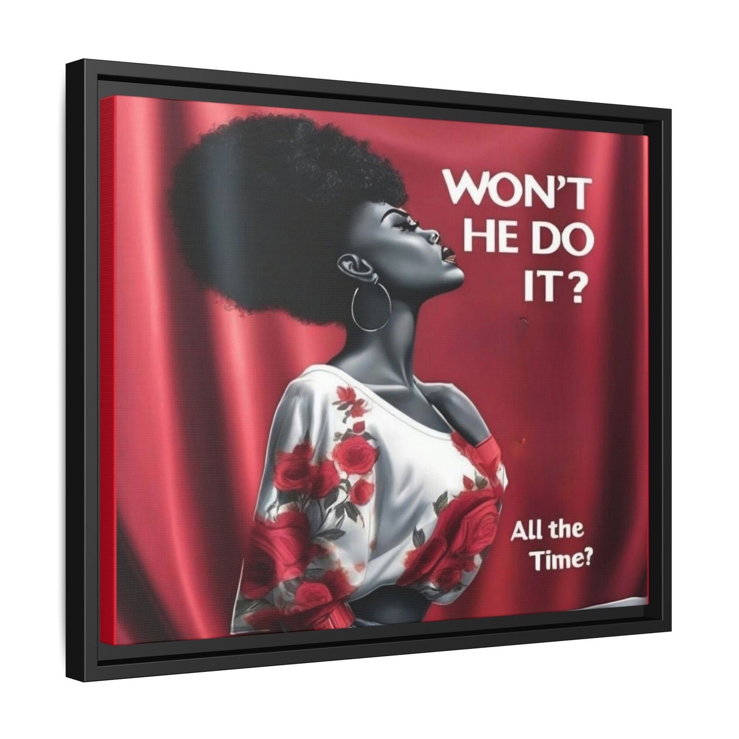 R&RH Inspirational Framed Canvas Art - "Won't He Do It?"