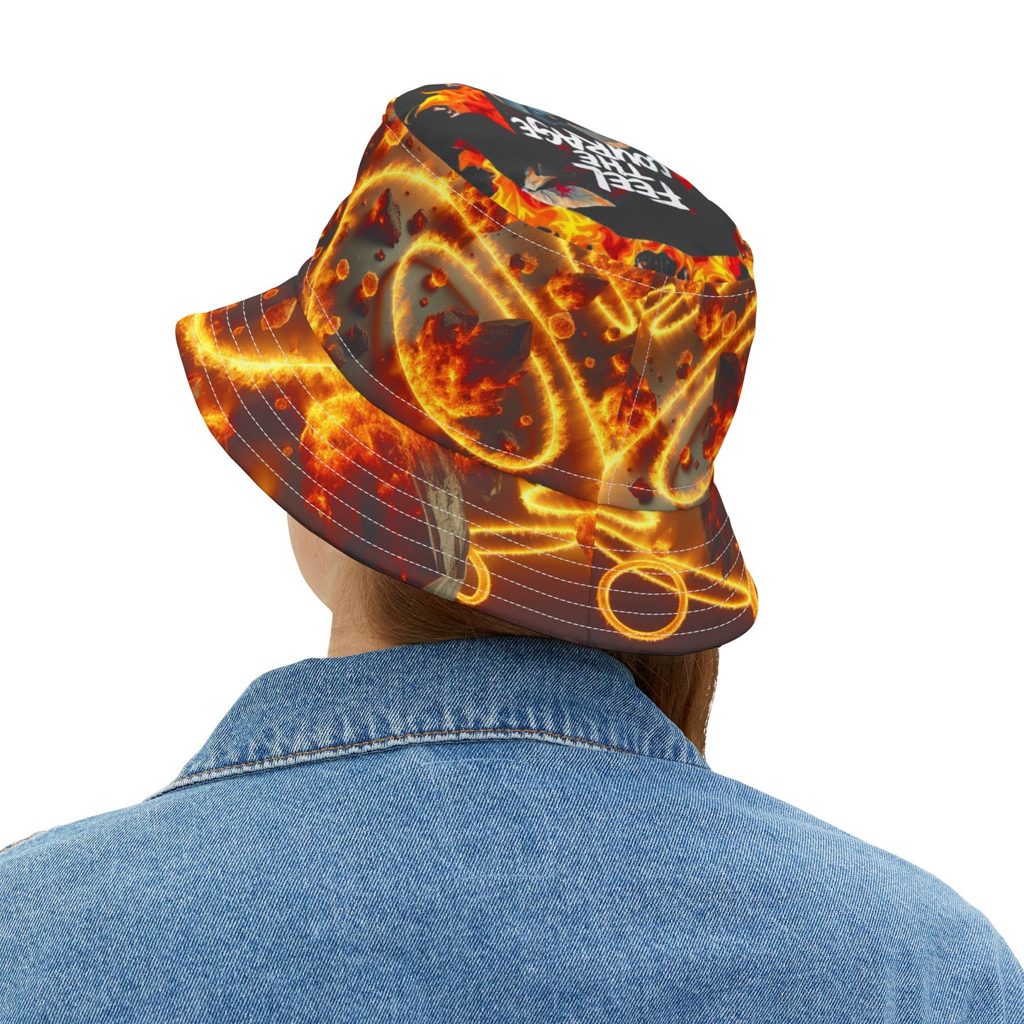 R&RH Bold 'Feel the Courage' Flame Bucket Hat - Stylish & Motivational Accessory