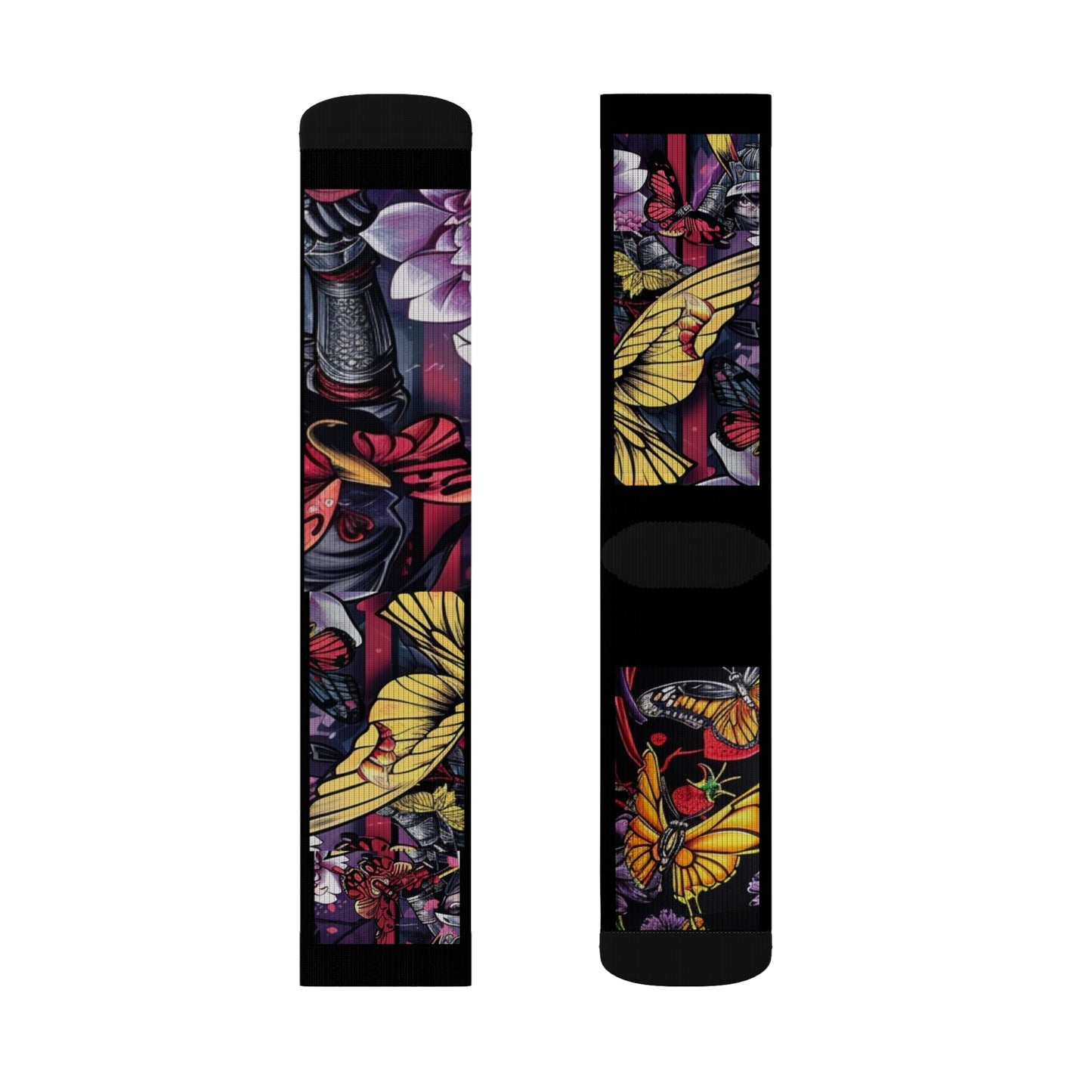 R&RH Vibrant Floral Ninja Sublimation Socks for Creative Souls | Unique Art Design