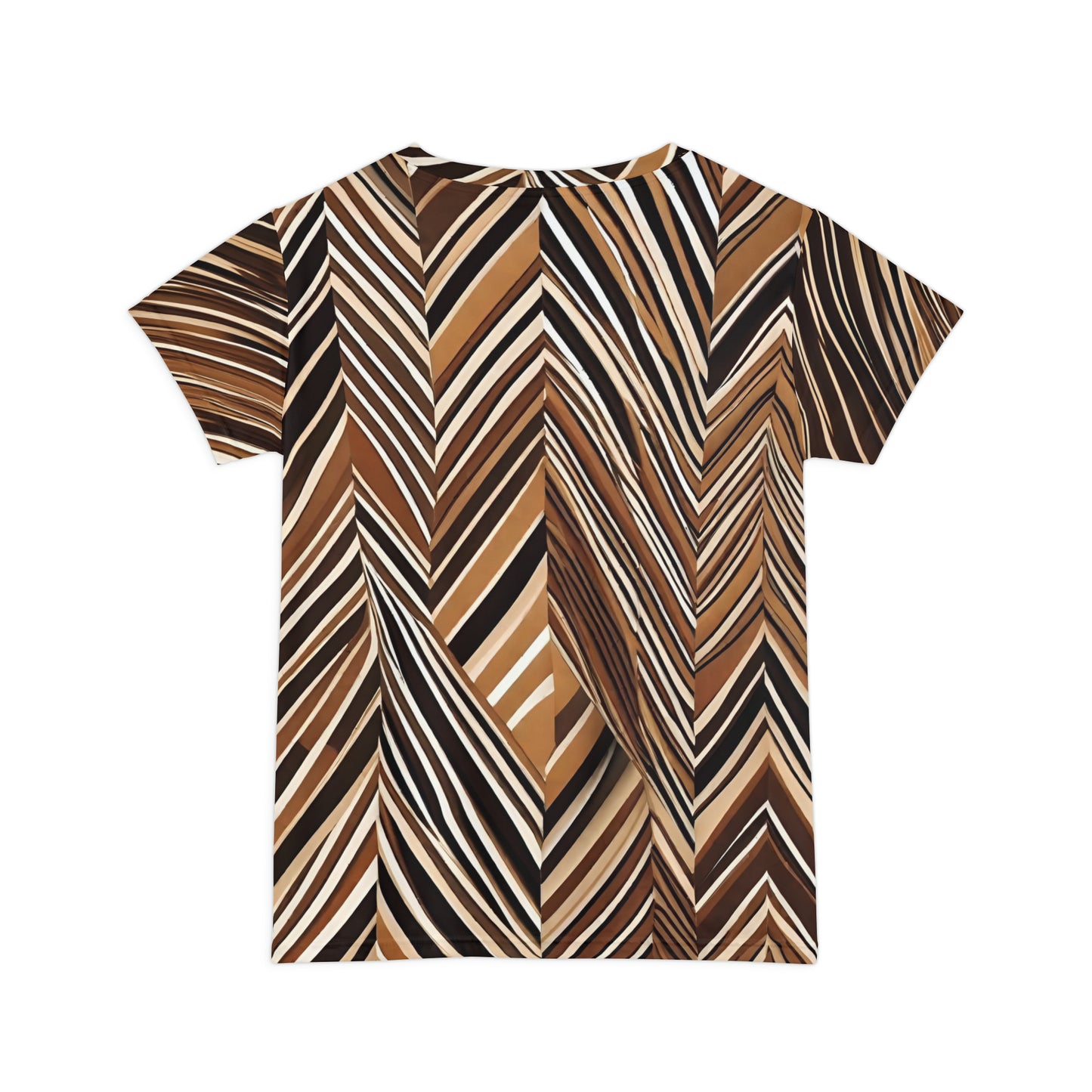 R_RH Women's Brown Abstract Short Sleeve Shirt