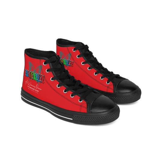 R&RH Women’s Classic Red Sneakers - Vibrant Red Design with Empowering Message