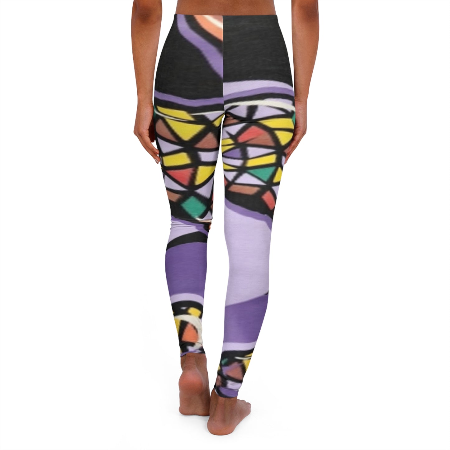 R&RH Women's Purple Abstract Spandex Leggings