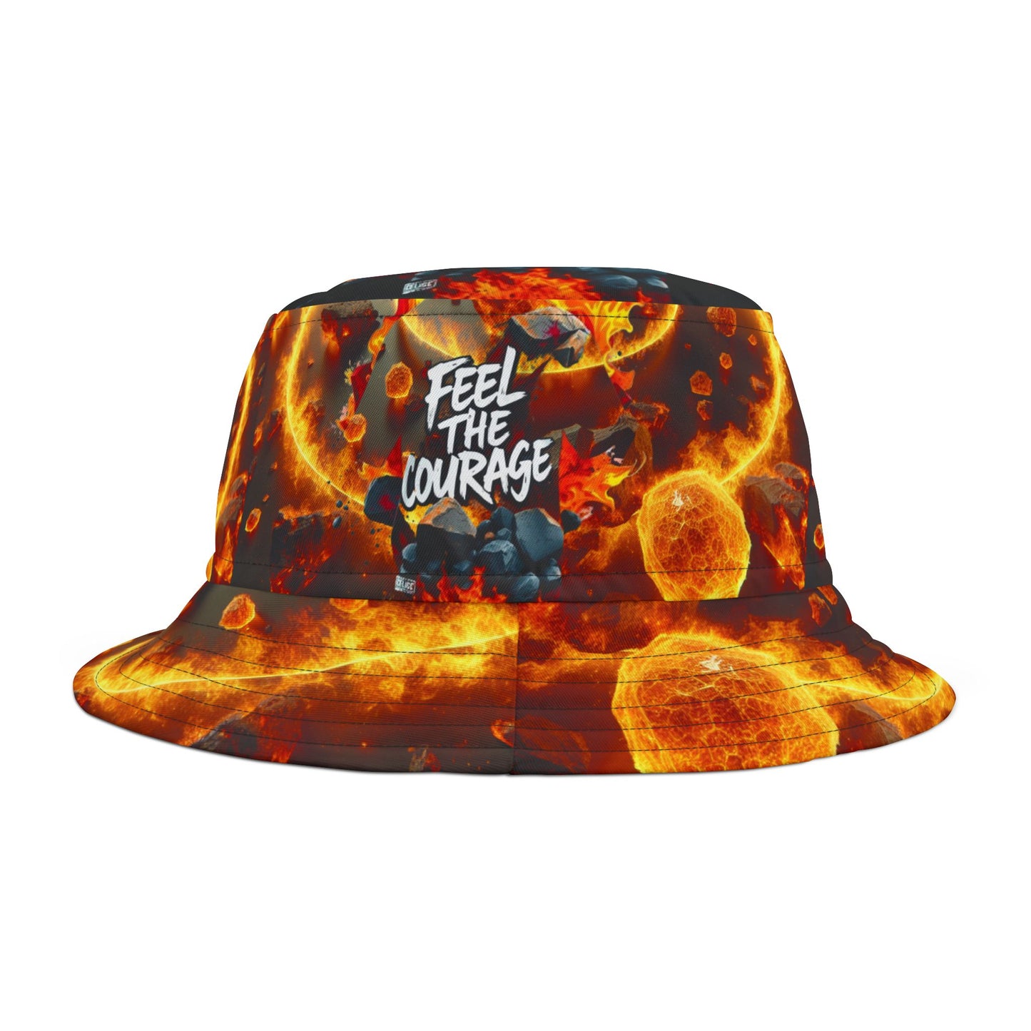 R&RH Bold 'Feel the Courage' Flame Bucket Hat - Stylish & Motivational Accessory