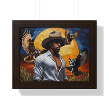 Load image into Gallery viewer, R&amp;RH The Man and Owls  Framed Horizontal Poster
