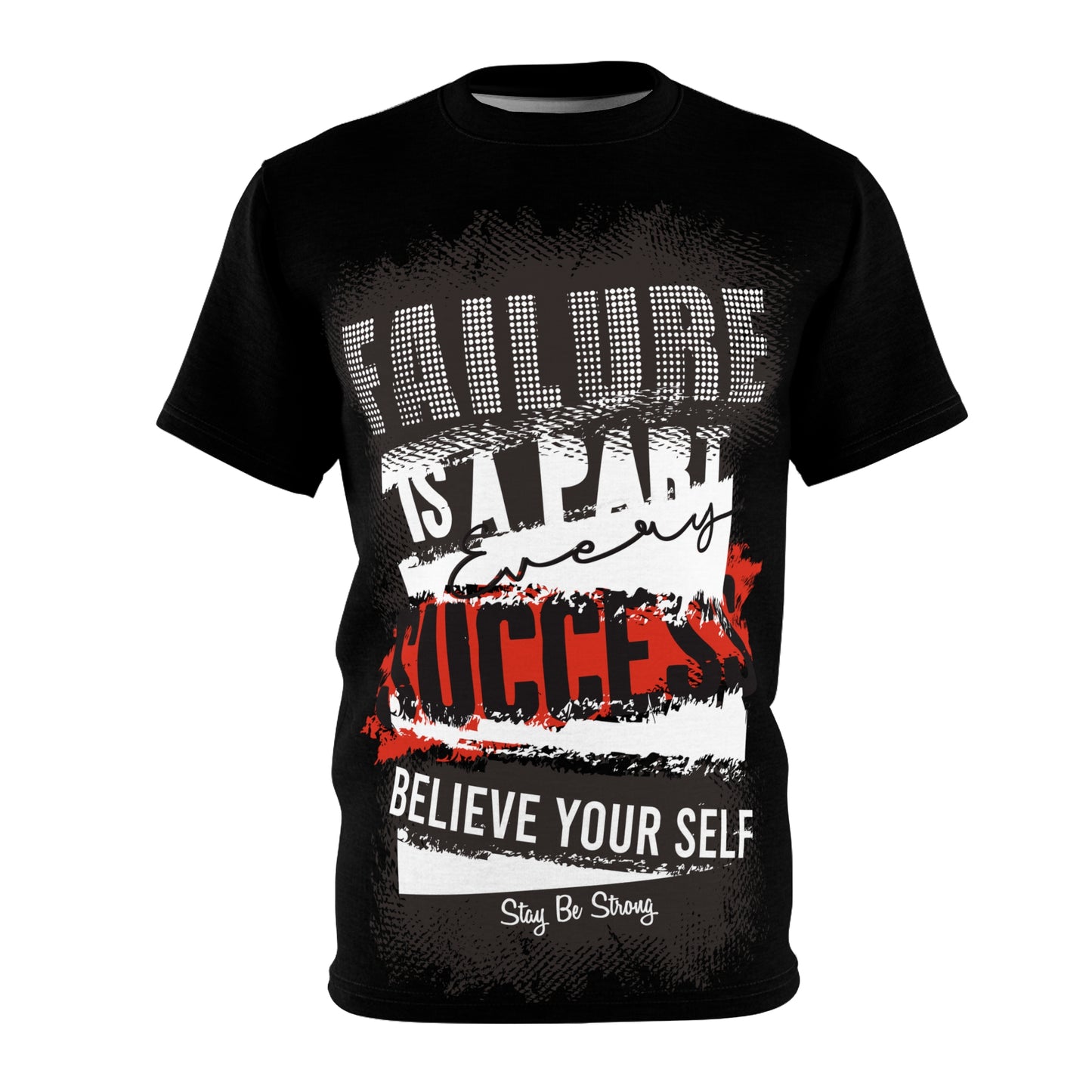 R&RH Inspiring Black Unisex Black Tee - 'Failure is a Part of Every Success' Motivational Shirt