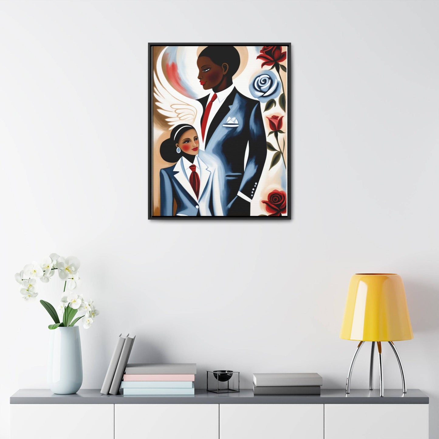 R&RH Angels Smile Among Us Canvas Portrait Elegant Family Portrait Canvas Wrap - Inspirational Decor for Home or Office