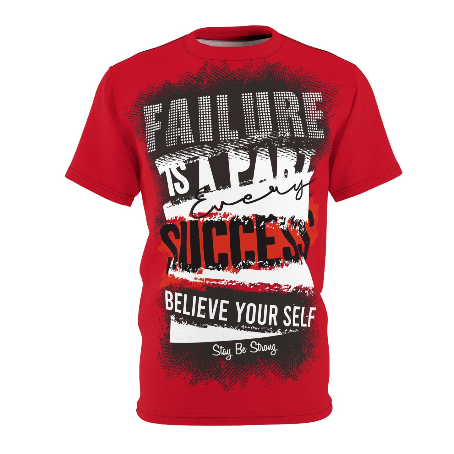 R$RH Motivational Red Unisex Red Tee - "Failure Is Part of Success"