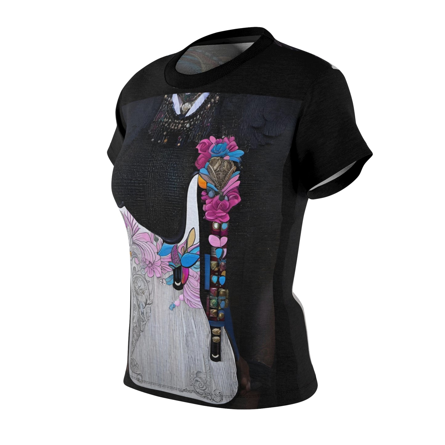 R_RH Black Guitar Womens T-shirt