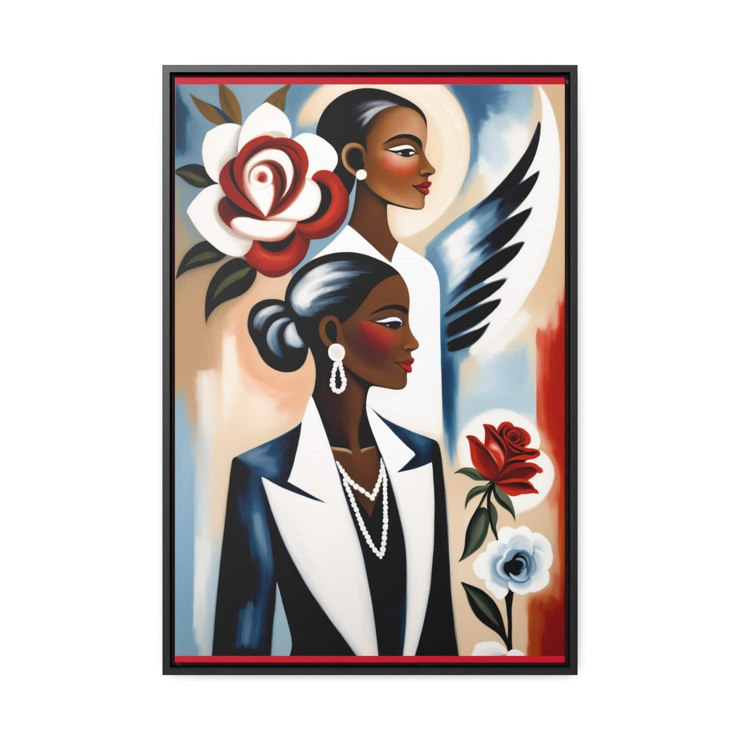 R&RH Angels Watches Over Me Canvas Portrait Elegant Women Canvas Art Print | Gallery Wall Decor | Vertical Frame