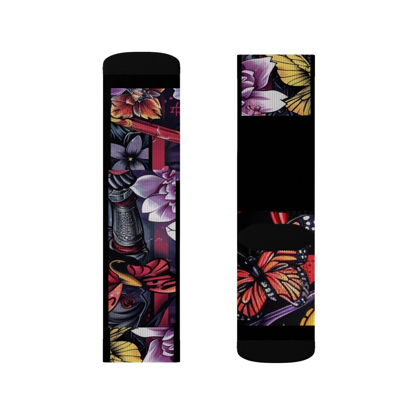 R&RH Vibrant Floral Ninja Sublimation Socks for Creative Souls | Unique Art Design