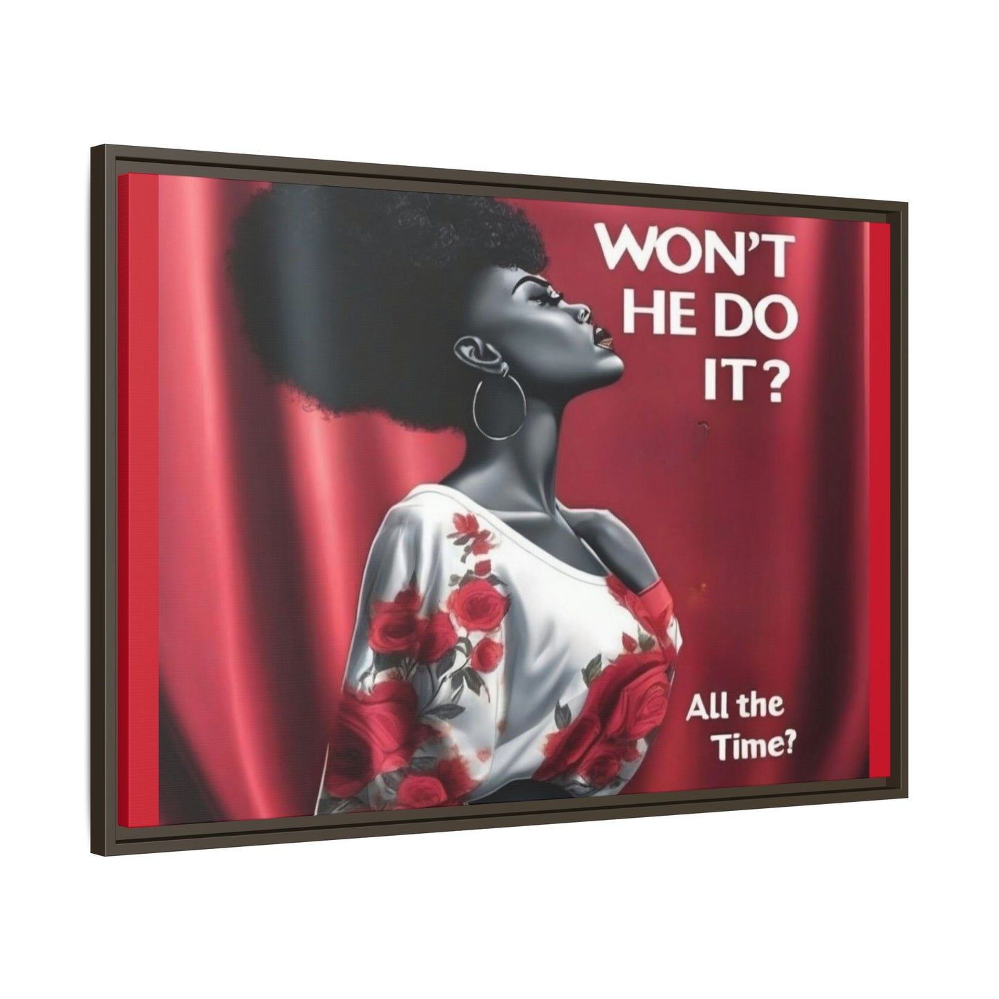 R&RH Inspirational Framed Canvas Art - "Won't He Do It?"