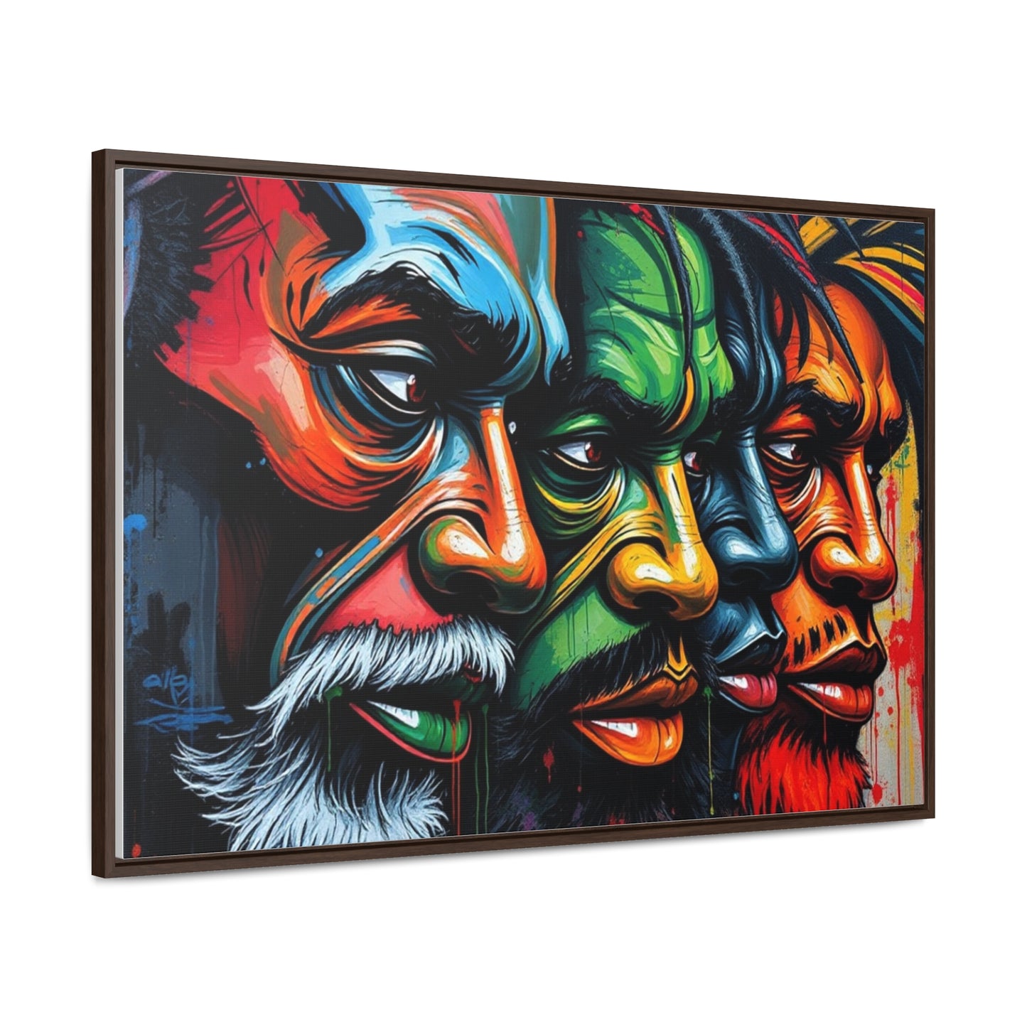 R&RH Vibrant Gallery Canvas Wraps - Horizontal Framed Art featuring Colorful Changing Faces