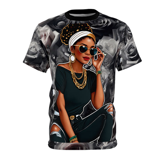 R&RH Her Stylish Women's Graphic Tee - Fashionable Urban Art Unisex Cut & Sew Tee