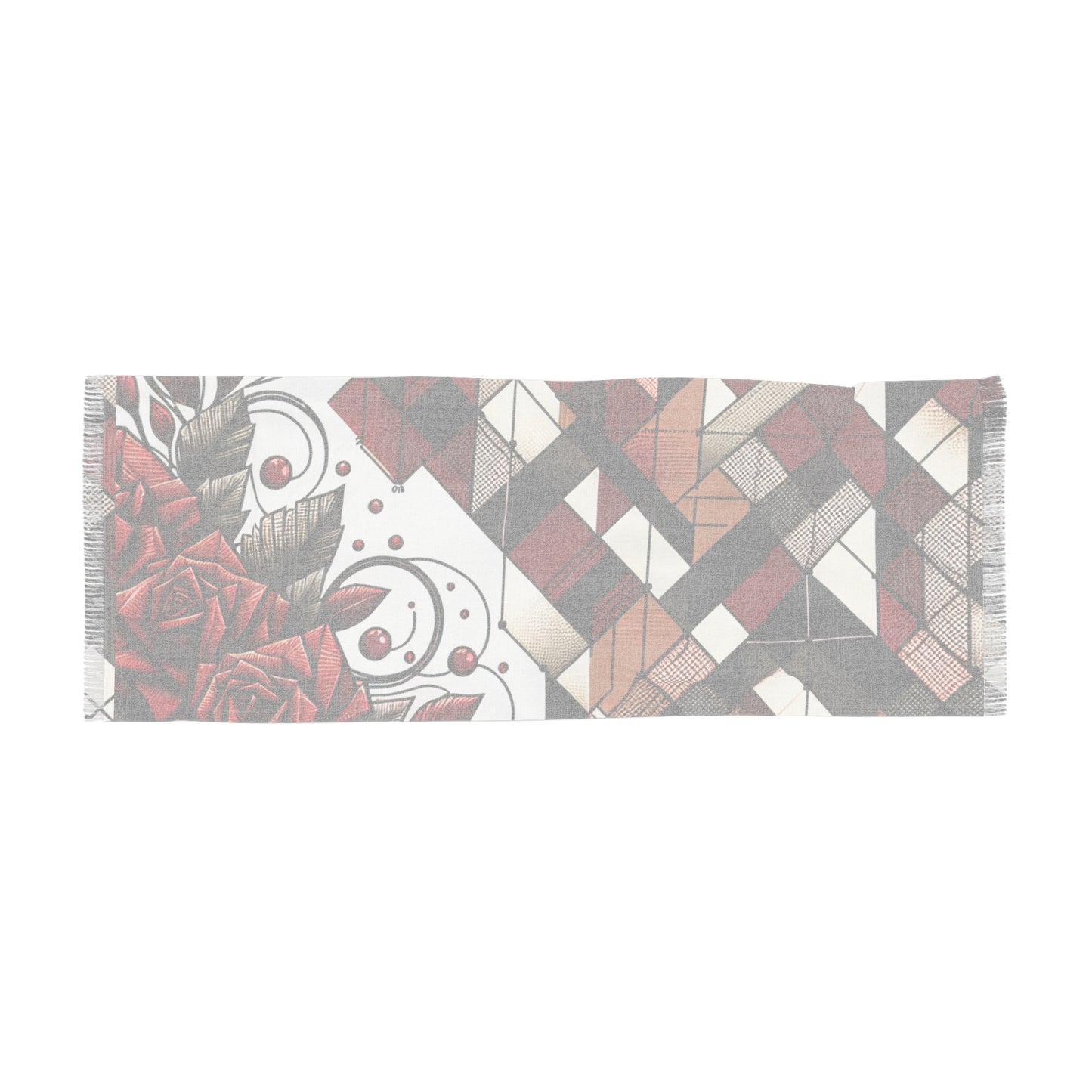 R&RH Brown Abstract With Roses Light Unisex Scarf