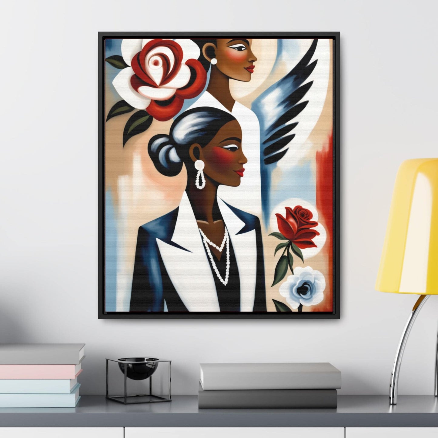 R&RH Angels Watches Over Me Canvas Portrait Elegant Women Canvas Art Print | Gallery Wall Decor | Vertical Frame