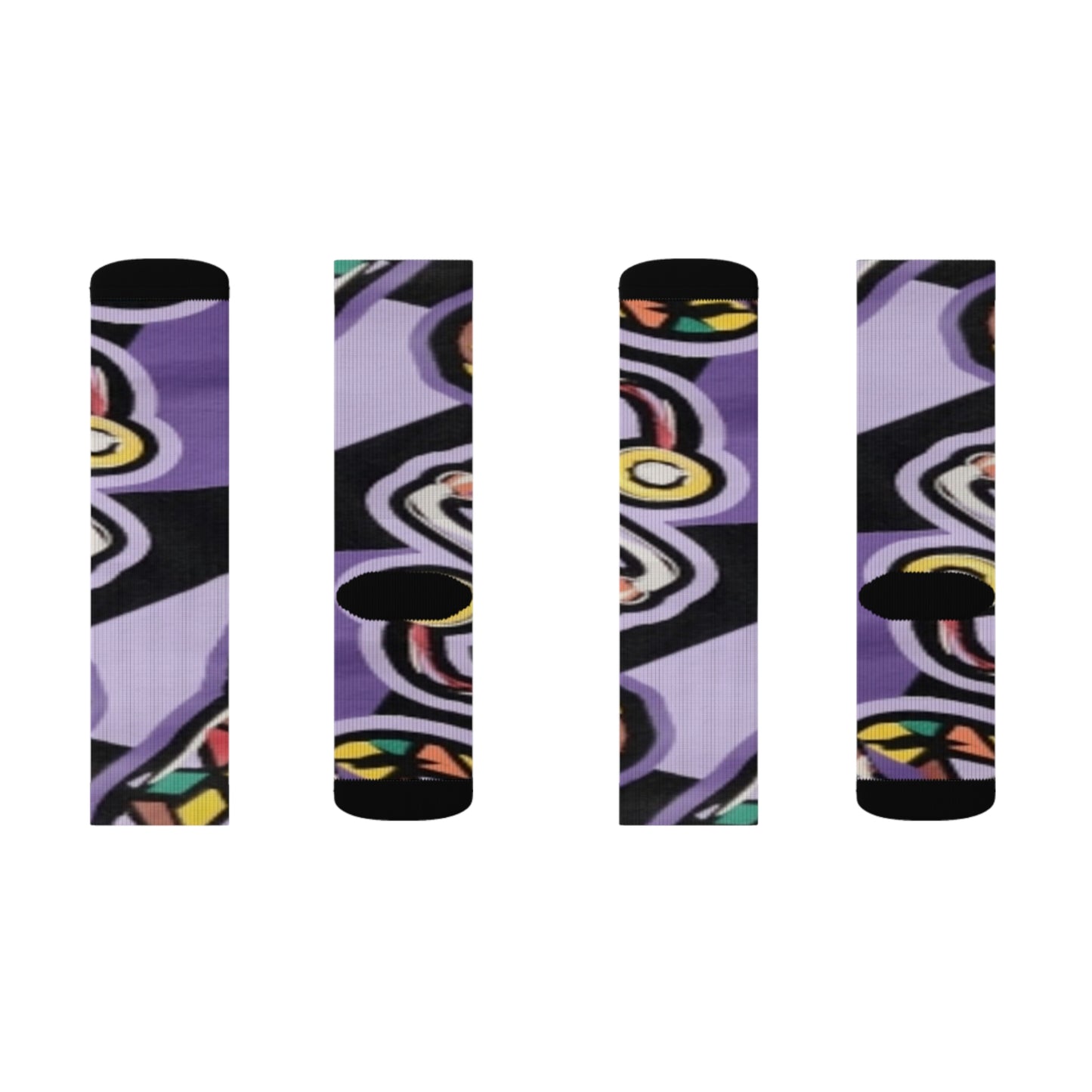 R&RH Purple Abstract Sublimation Socks