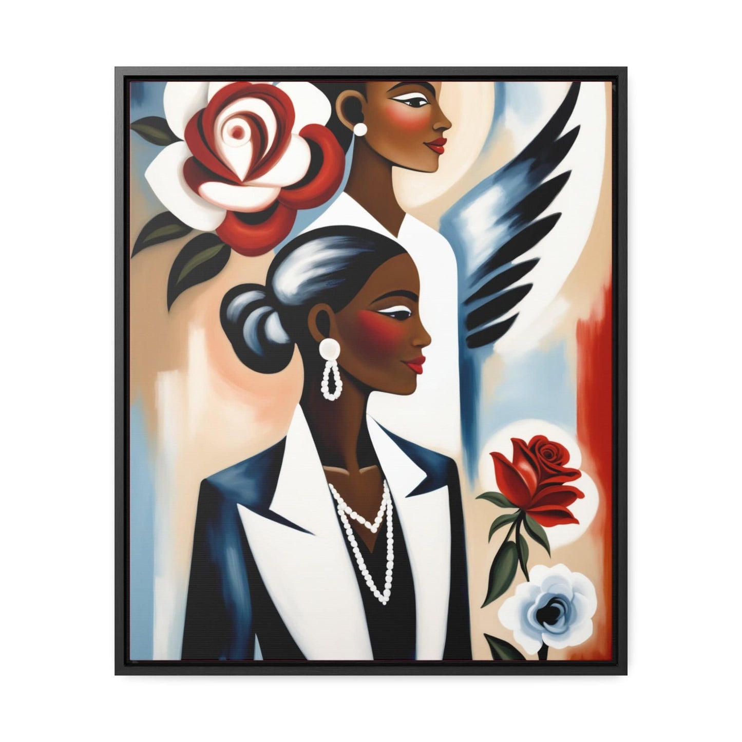 R&RH Angels Watches Over Me Canvas Portrait Elegant Women Canvas Art Print | Gallery Wall Decor | Vertical Frame